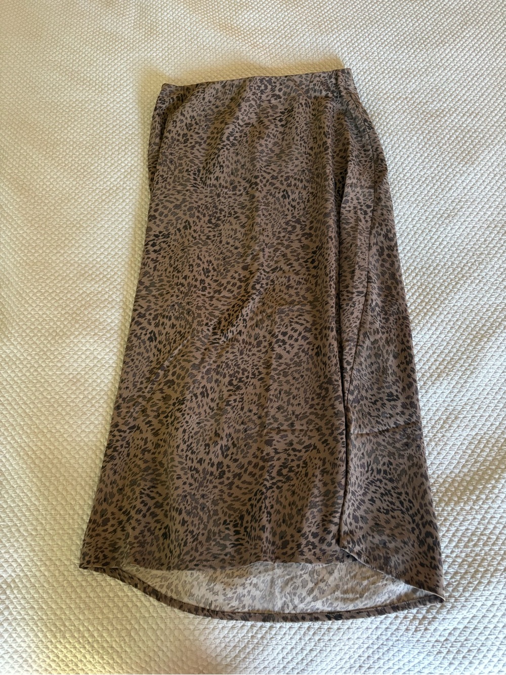 a new day Brown Leopard Print Midi Skirt